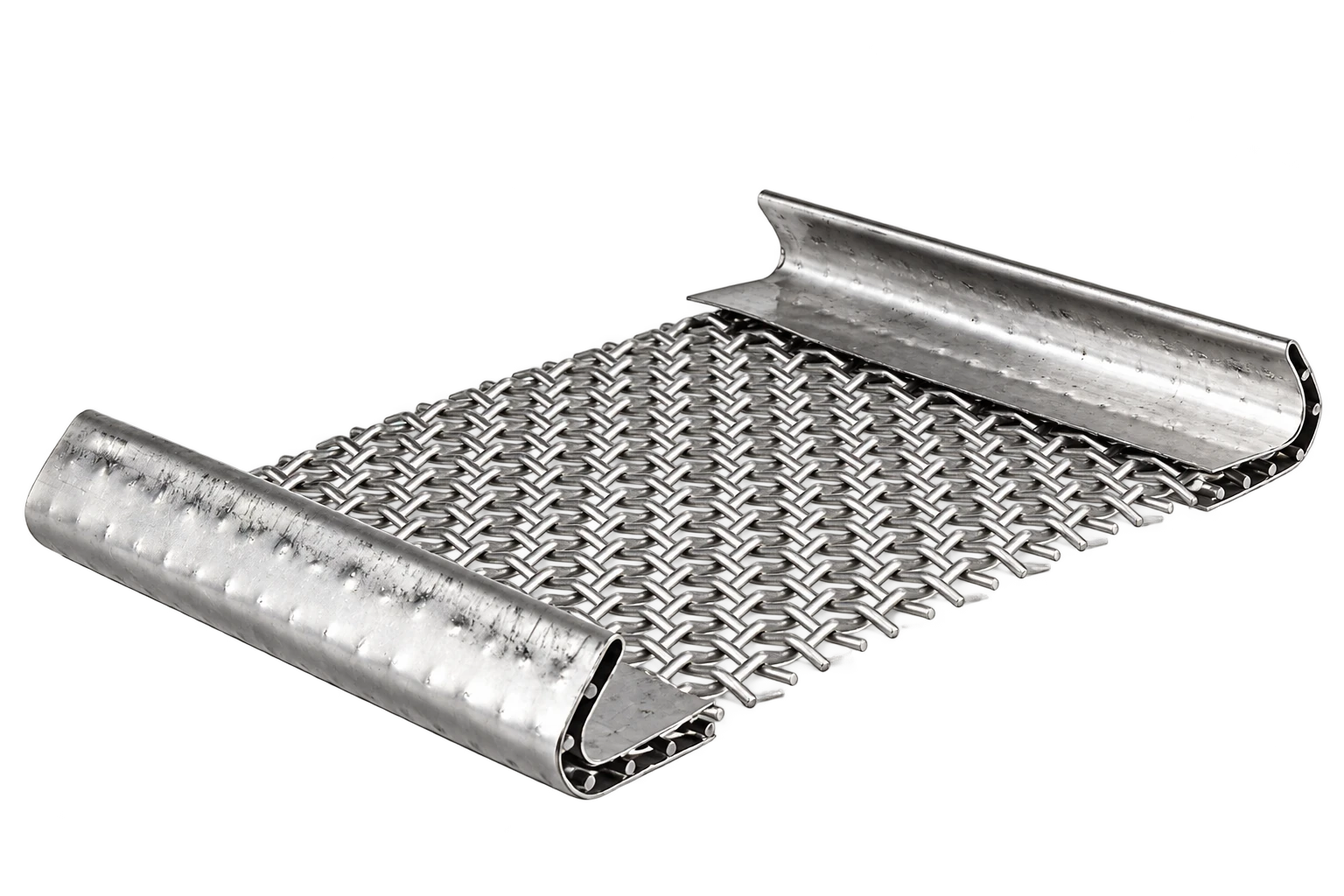 Woven wire screen mesh for vibrating screens