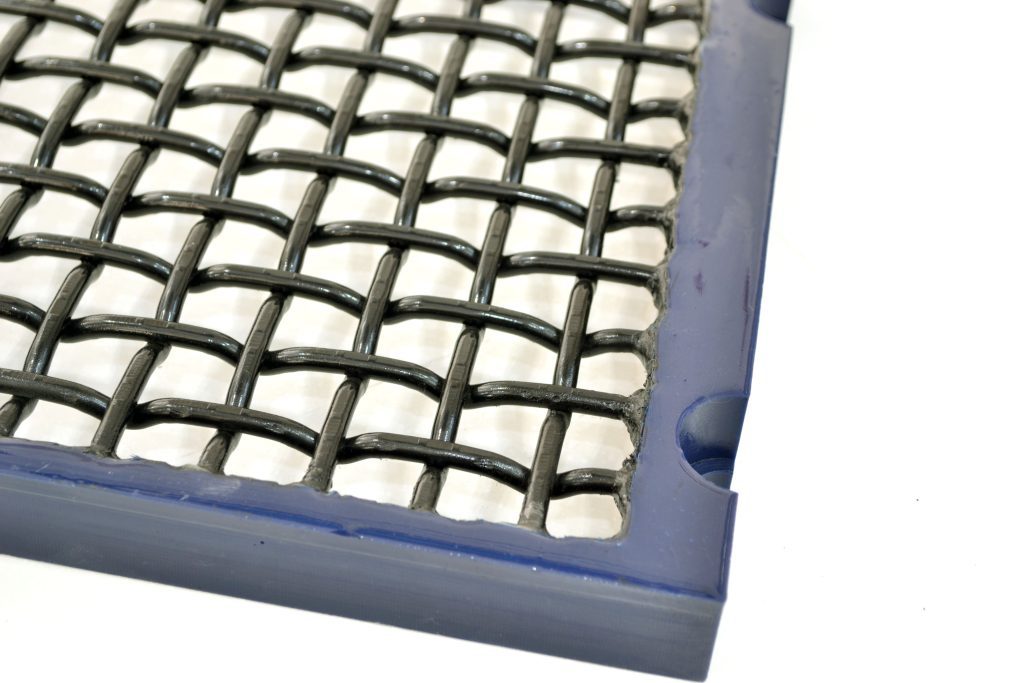 Polyurethane screen panel with embedded woven wire, wear-resistant and anti-clogging for heavy-duty screening