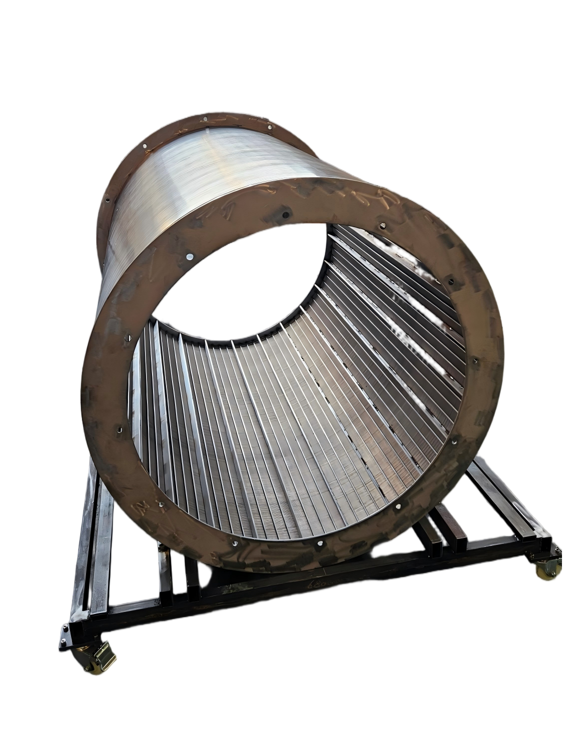 Split wedge wire screen cylinder for coal separation